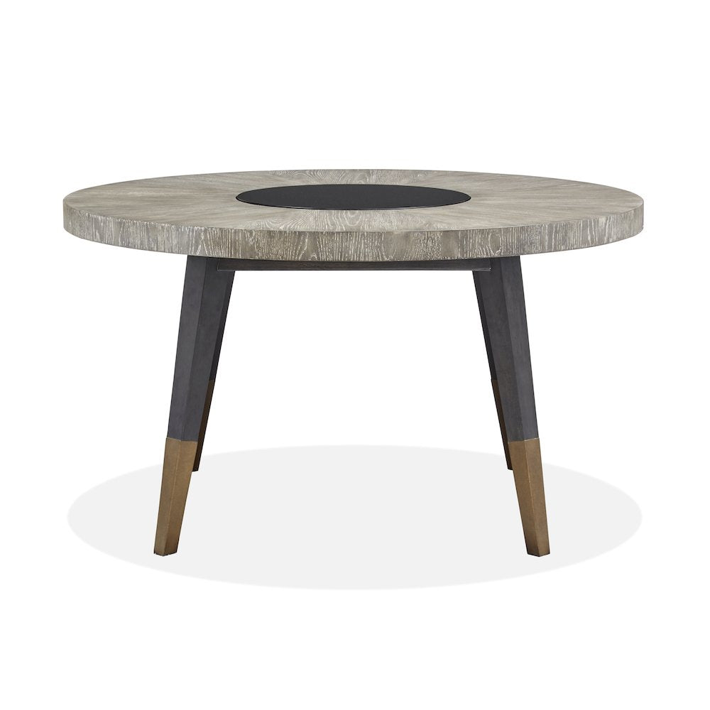 Ryker Nocturn Black And Coventry Grey Round Dining Table