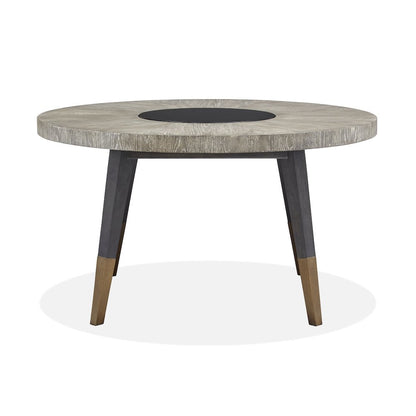 Ryker Nocturn Black And Coventry Grey Round Dining Table