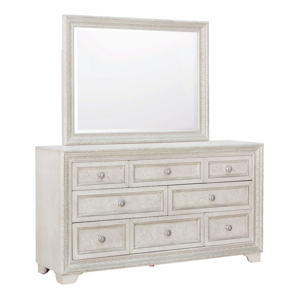 Pulaski Camila Creamy White Dresser With Mirror