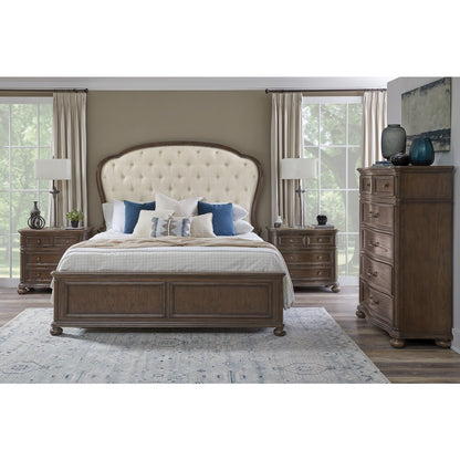 Pulaski Saddle Creek Timber Brown Queen Upholstered Bed