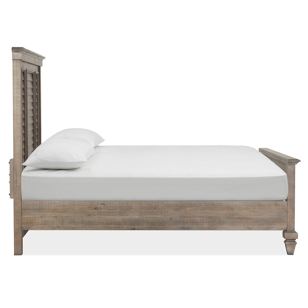 Lancaster Dovetail Grey Queen Shutter Panel Bed
