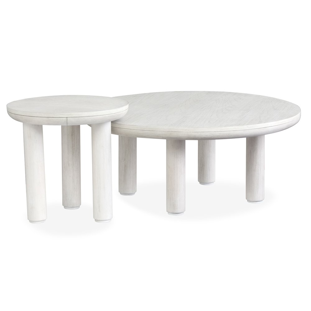 Sunset Cove Moonlight Pearl Nesting Cocktail Table With Casters