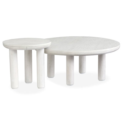 Sunset Cove Moonlight Pearl Nesting Cocktail Table With Casters