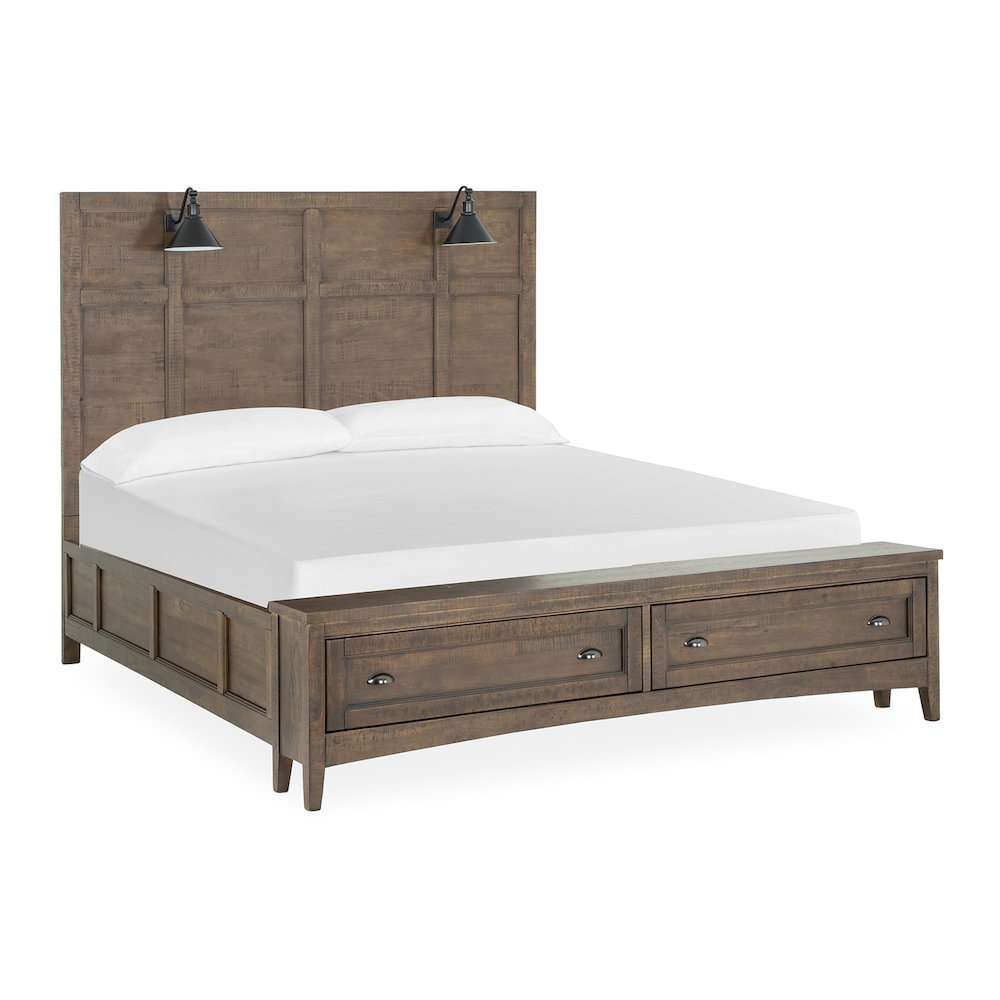 Bay Creek Toasted Nutmeg King Lamp Panel Storage Bed