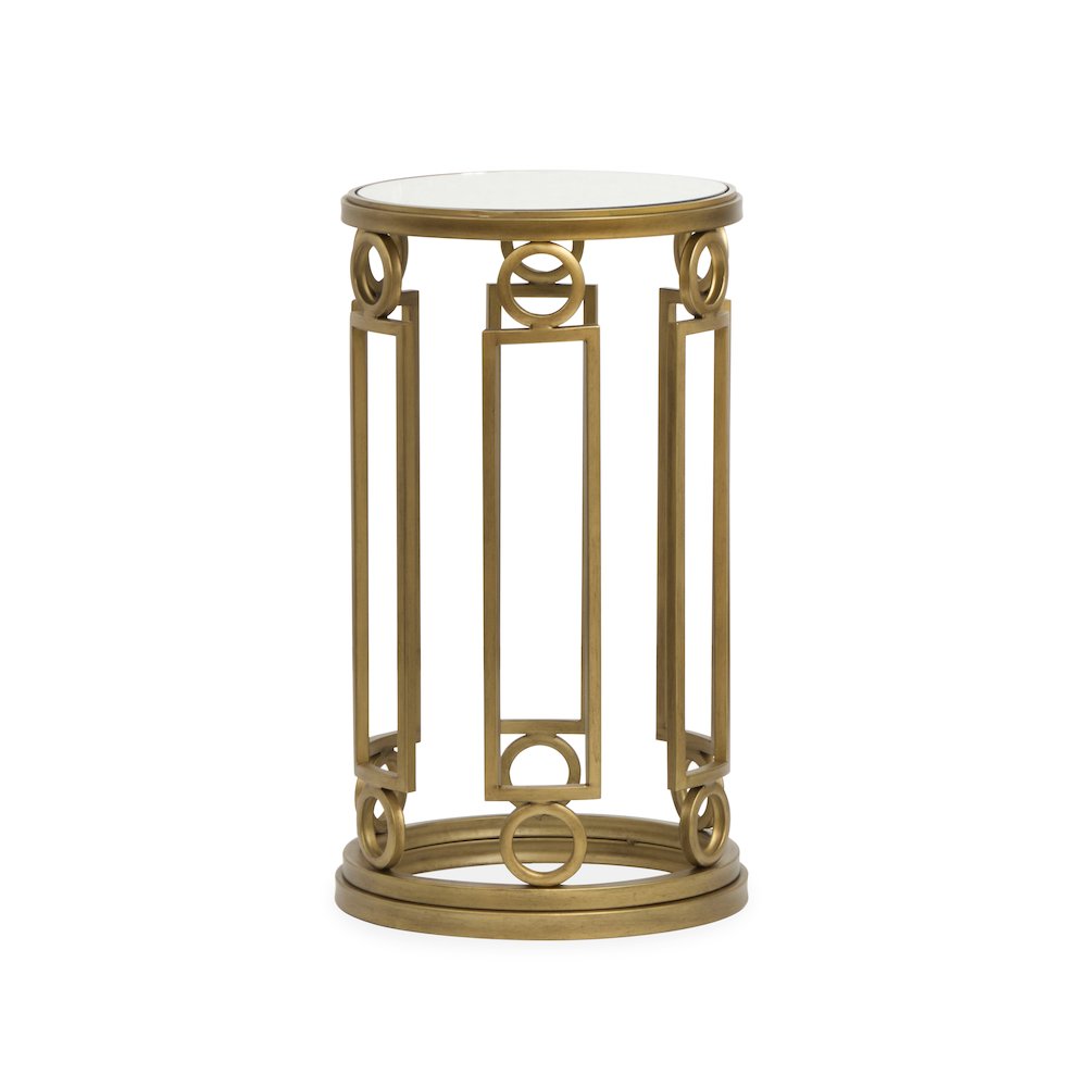 Lorena Burnished Brass Round Accent Table