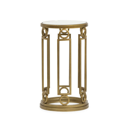 Lorena Burnished Brass Round Accent Table