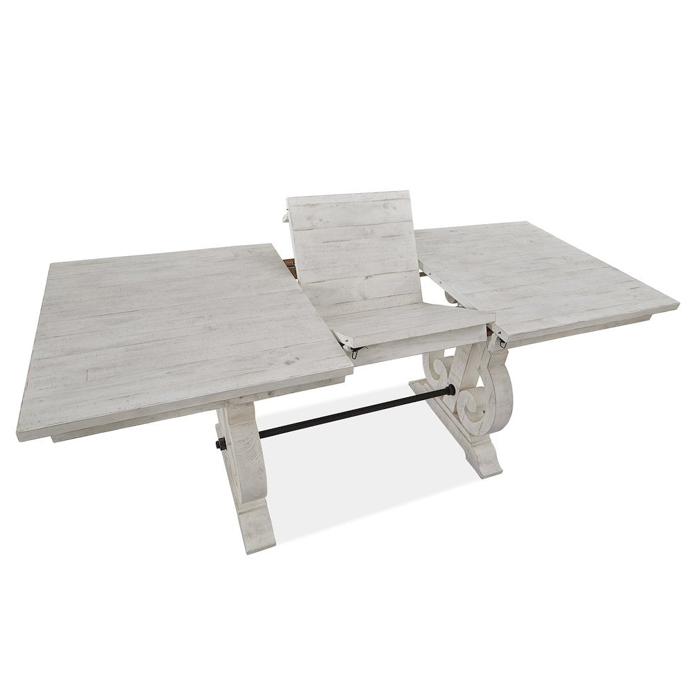 Alabaster And Toasted Nutmeg Extendable Rectangular Counter Height Dining Table