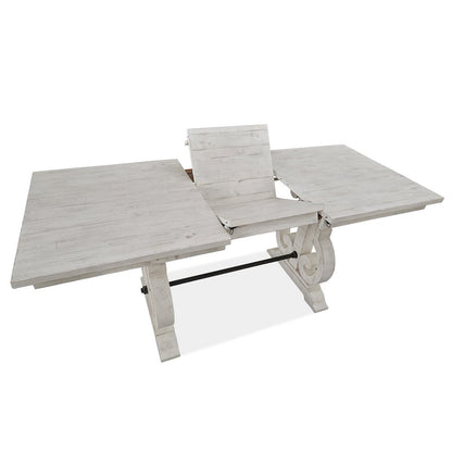 Alabaster And Toasted Nutmeg Extendable Rectangular Counter Height Dining Table