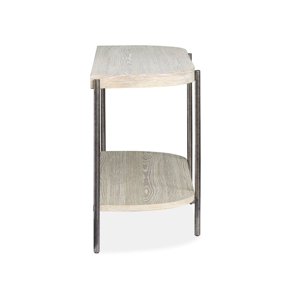 Jennings Edgecomb Grey And Weathered Antique Nickel Demilune Sofa Table