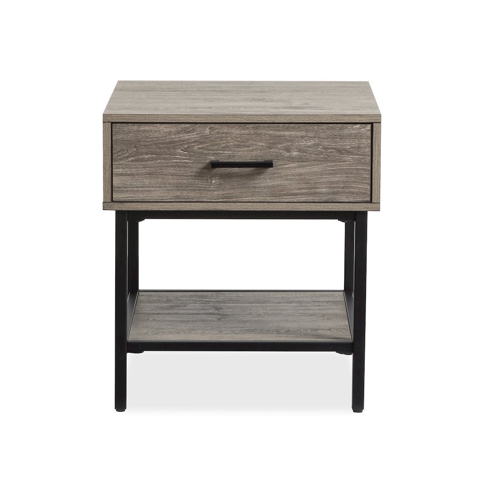 Fenwick Whitetail Brown And Smoke Glass Rectangular End Table