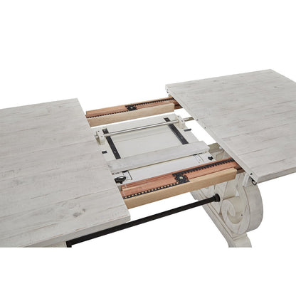 Alabaster And Toasted Nutmeg Extendable Rectangular Counter Height Dining Table