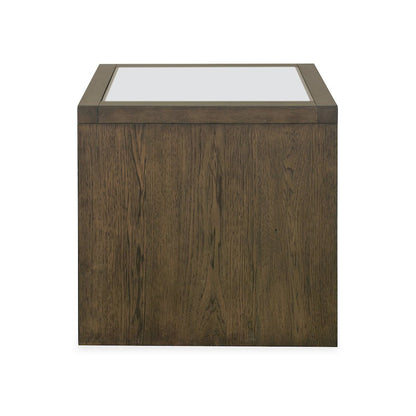 Merrick Homestead Brown And Clear Glass Rectangular End Table