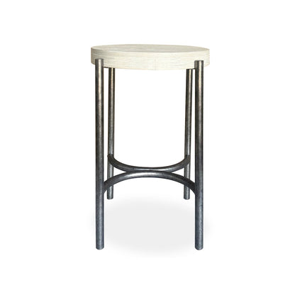 Jennings Edgecomb Grey And Weathered Antique Nickel Round Accent Table