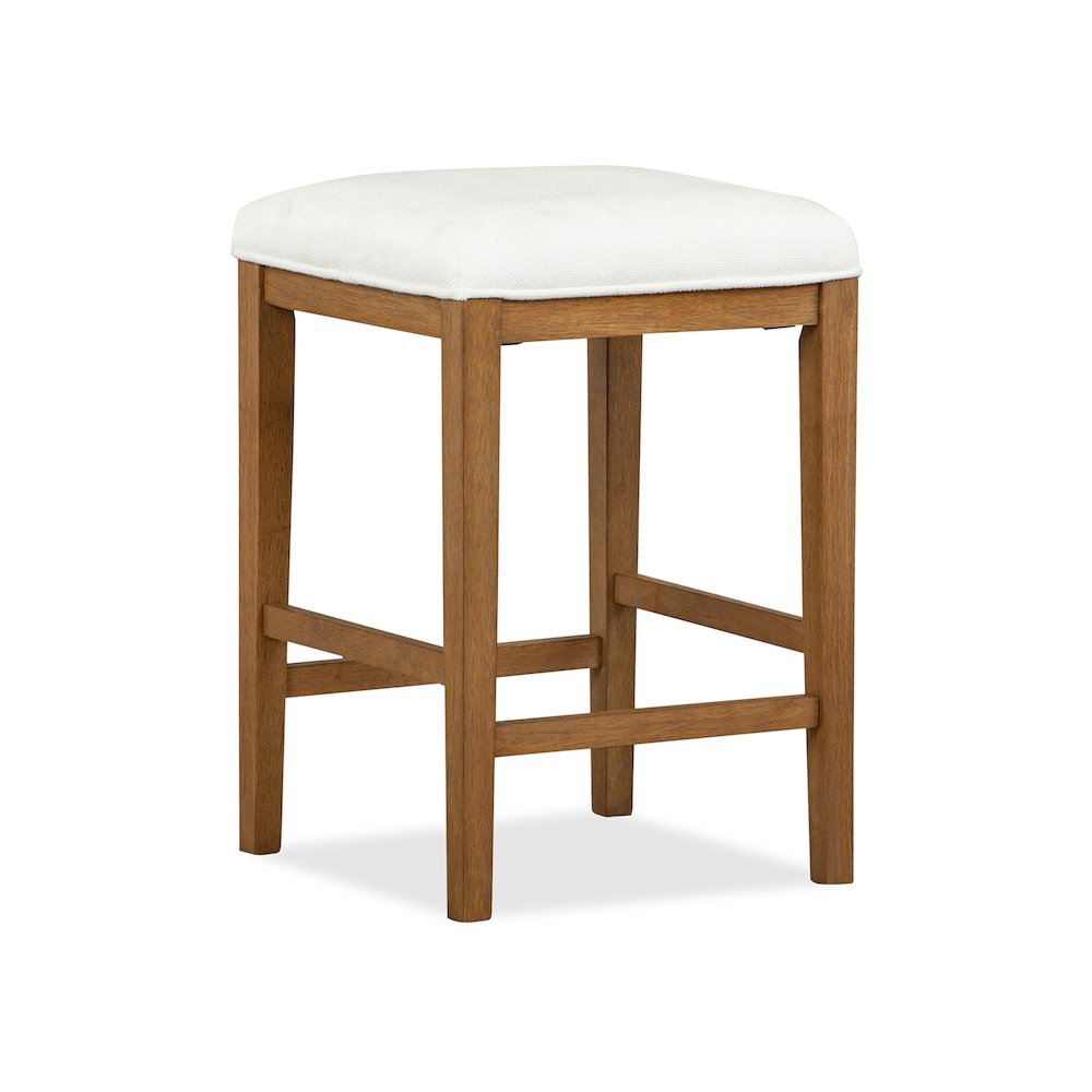 Lindon Belgian Wheat White Upholstered Stool