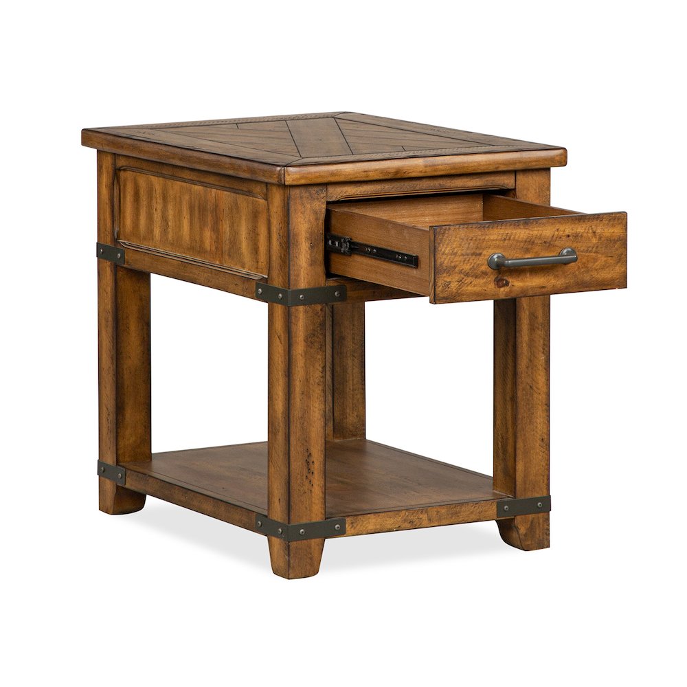 Chesterfield Farmhouse Timber Rectangular End Table
