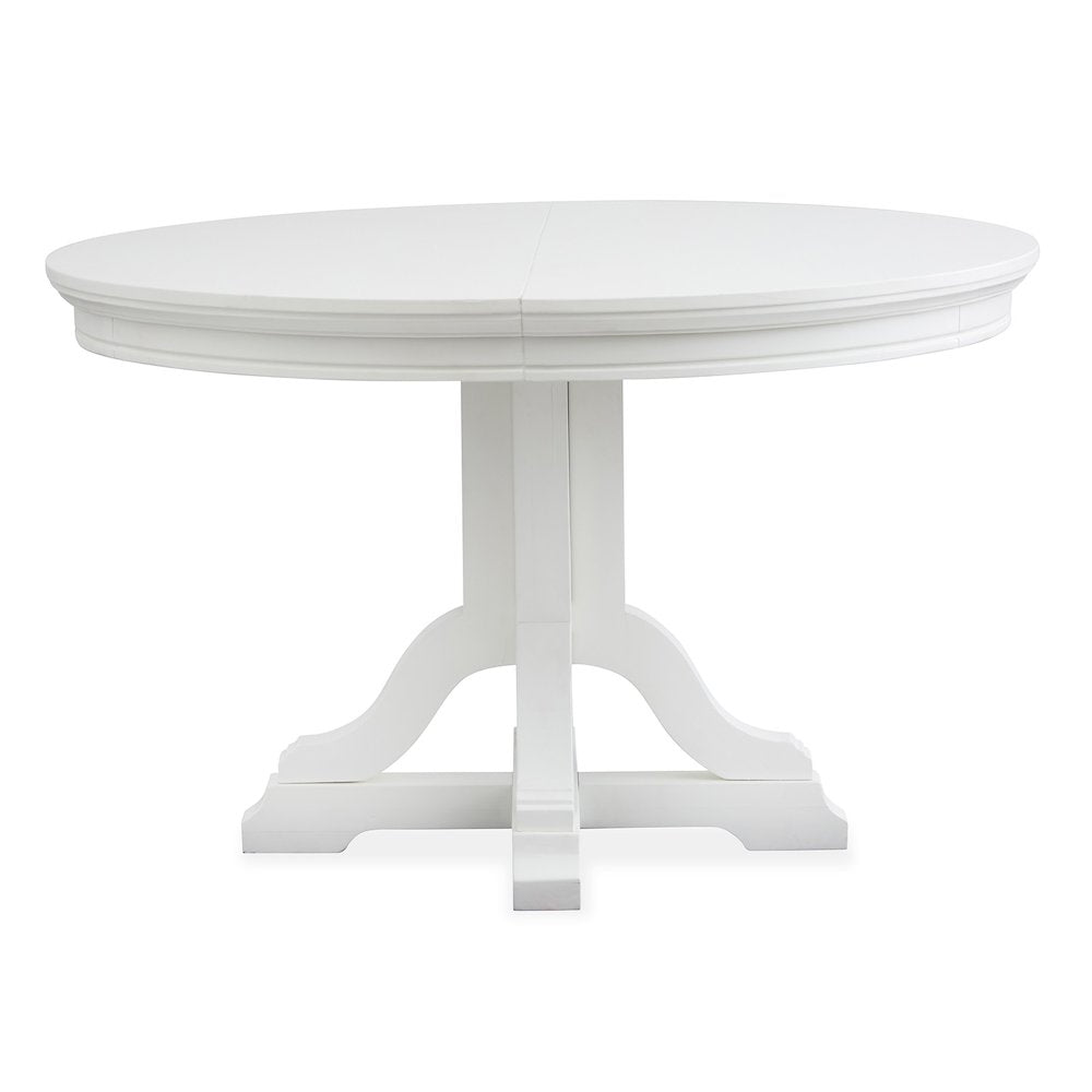 Charleston White Dove White Extendable 48" Round Dining Table