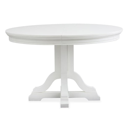 Charleston White Dove White Extendable 48" Round Dining Table