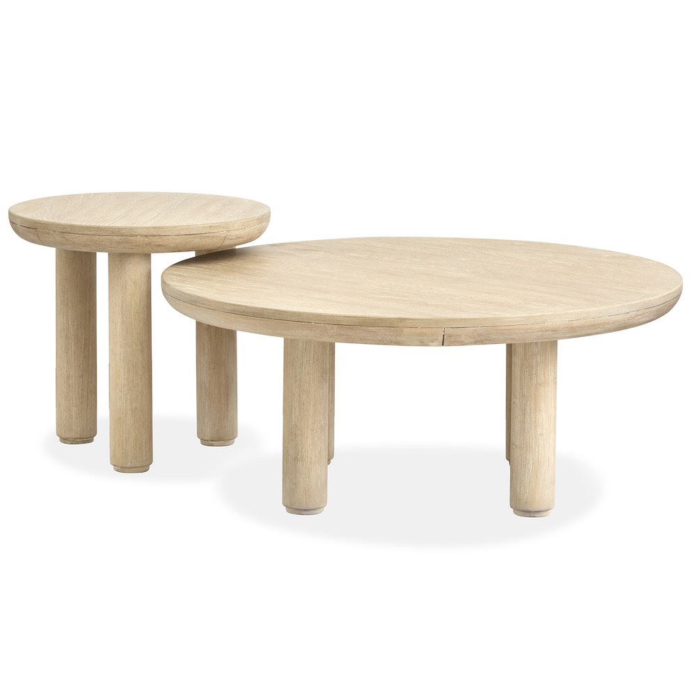 Sunset Cove Sanibel Brown Nesting Cocktail Table With Casters