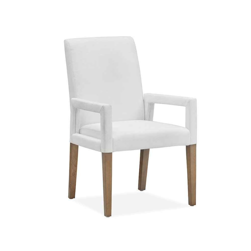 Lindon Belgian Wheat White Upholstered Arm Chair Two Pack