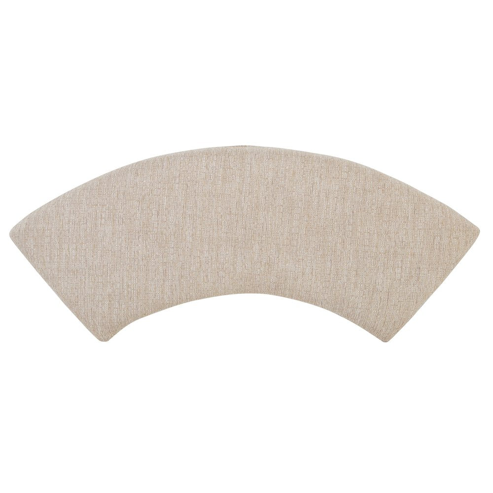 Heron Cove Chalk White And Dovetail Grey Upholstered Curved Bench