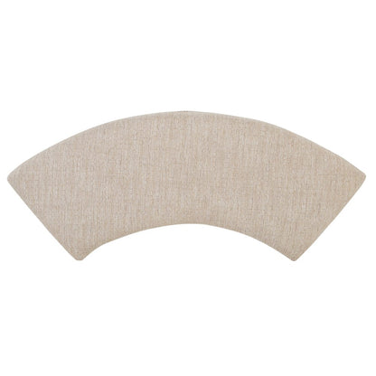 Heron Cove Chalk White And Dovetail Grey Upholstered Curved Bench