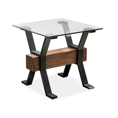 Sawyer Toasted Nutmeg And Smoked Iron Rectangular End Table