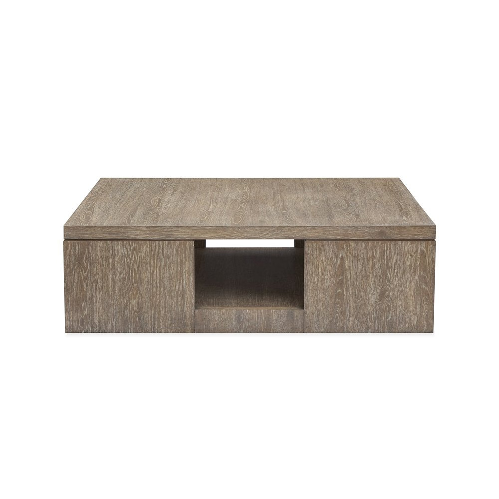 Conway Spiced Brown Square Cocktail Table With Casters