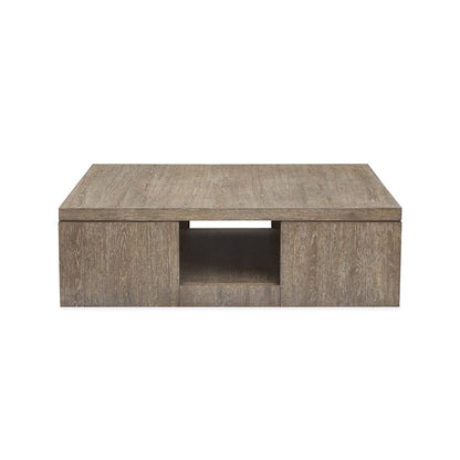 Conway Spiced Brown Square Cocktail Table With Casters