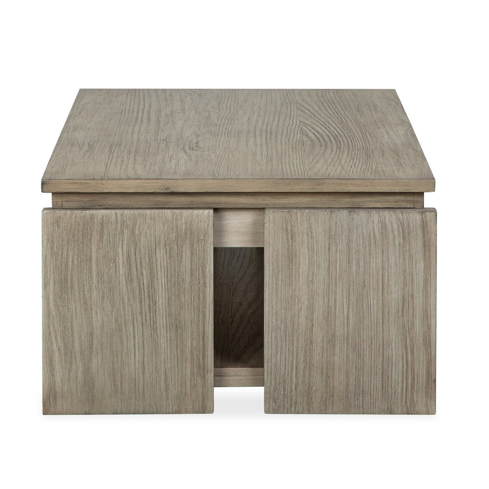 Stone Harbor Grey Rectangular Lift Top Storage Cocktail Table With Casters