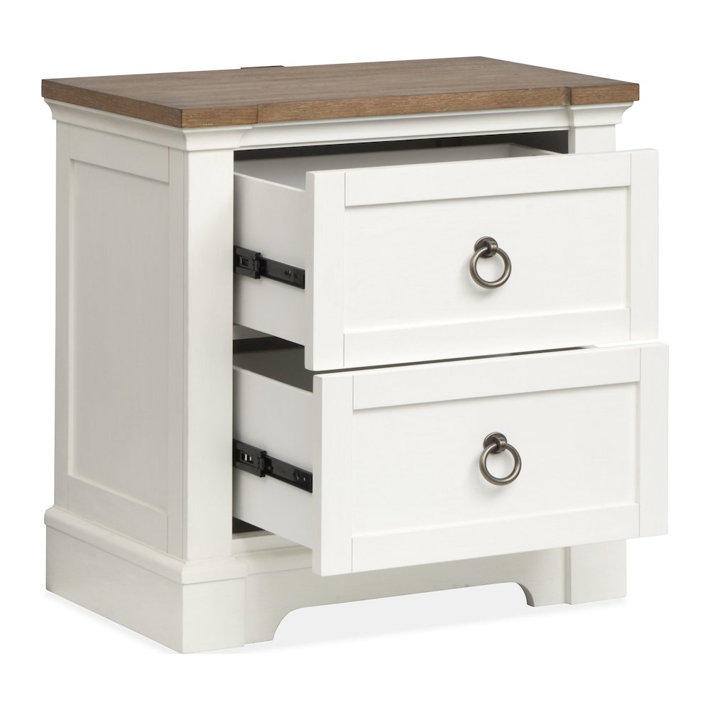 Kingston Whisper White And Cerused Nutmeg Drawer Nightstand
