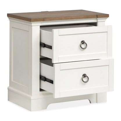 Kingston Whisper White And Cerused Nutmeg Drawer Nightstand