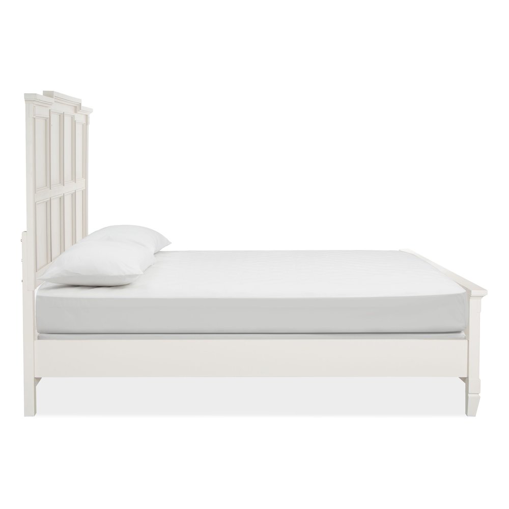 Willowbrook Egg Shell White With Slight Rub Through King Panel Bed