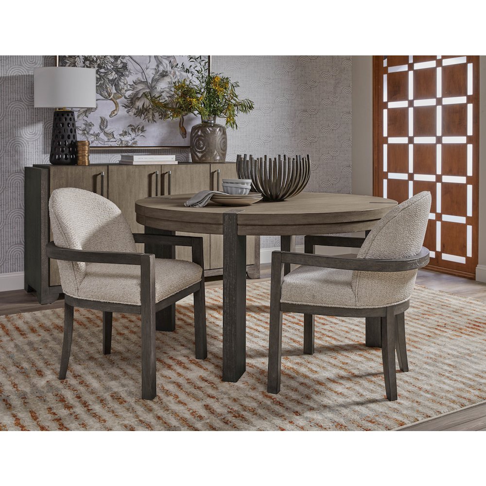 Pulaski Anderson Park Moose Trail And Frontier Brown Round Dining Table