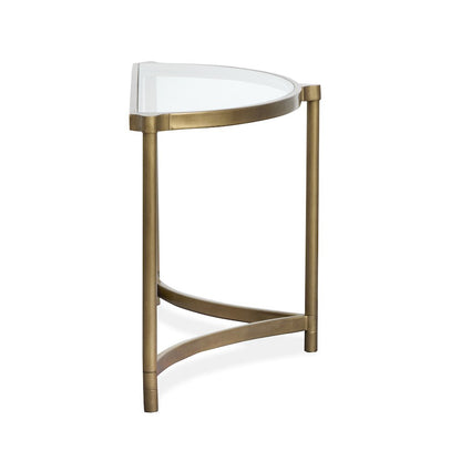 Cassidy Aged Brass And Volakas Classic Demilune Sofa Table