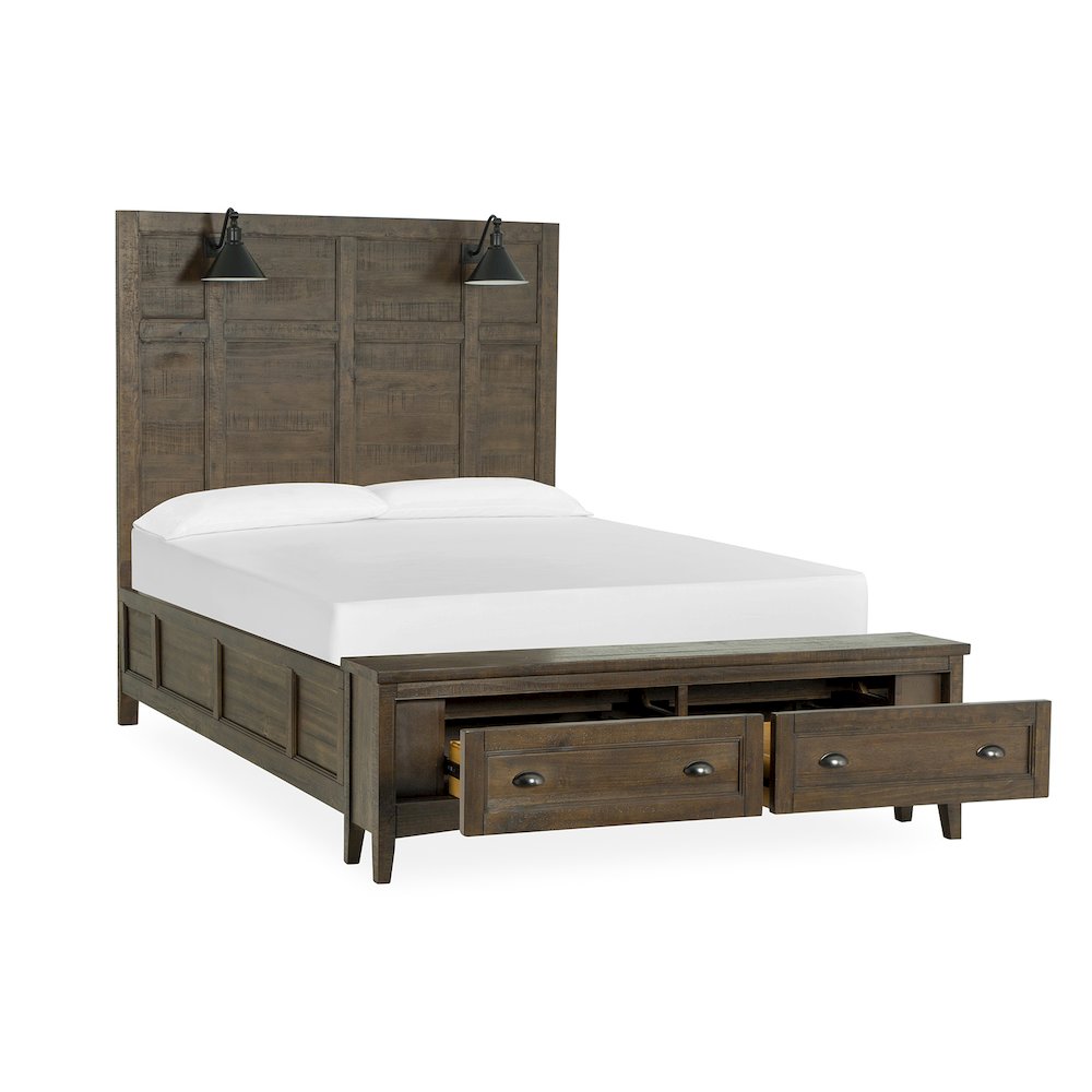 Bay Creek Toasted Nutmeg Queen Lamp Panel Storage Bed