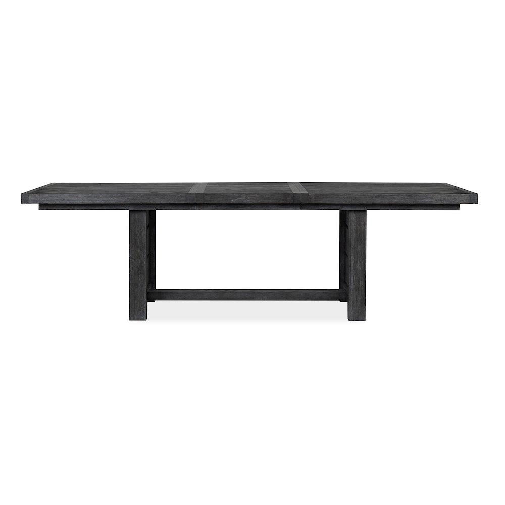 Plum Creek Ravenwood Black Extendable Trestle Dining Table