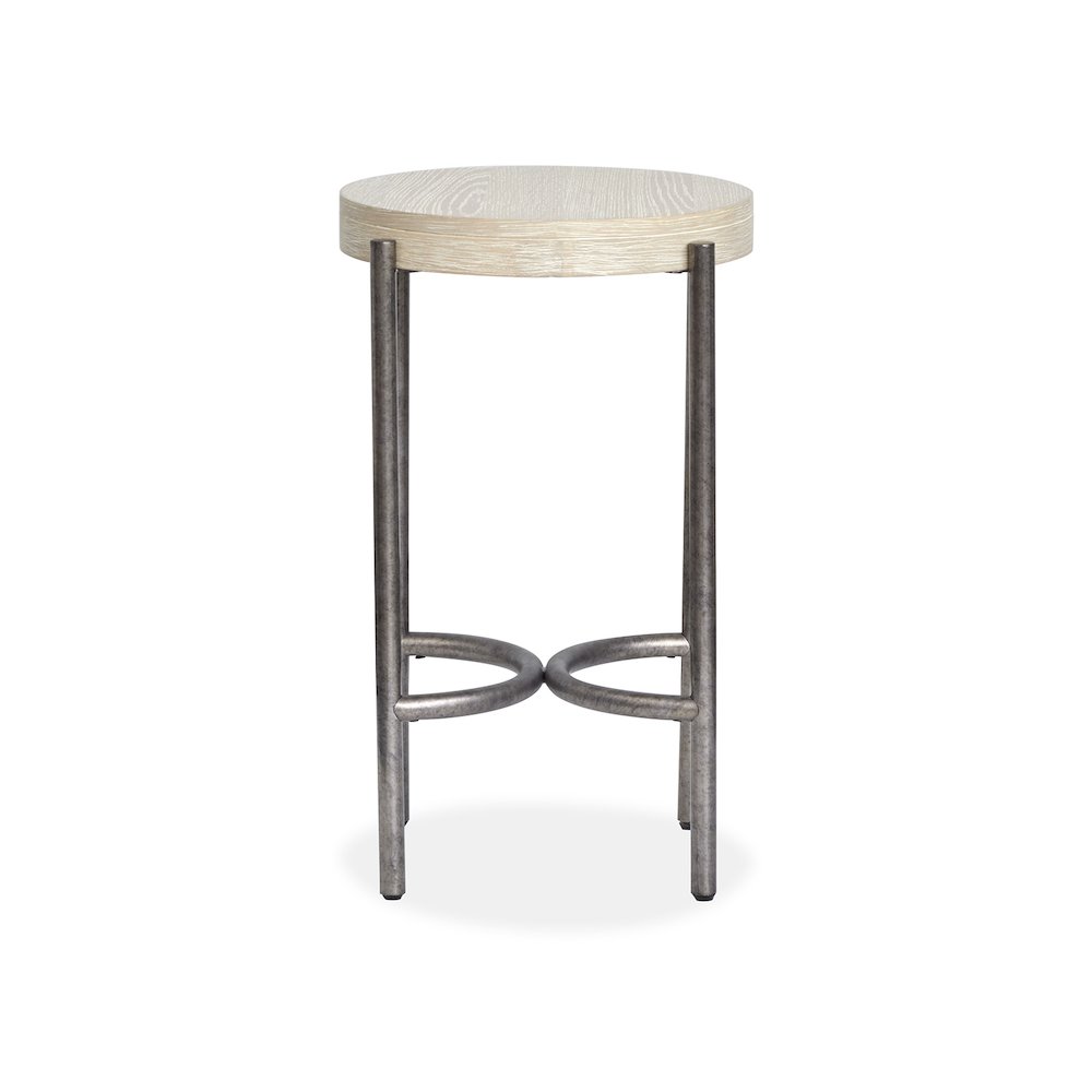 Jennings Edgecomb Grey And Weathered Antique Nickel Round Accent Table