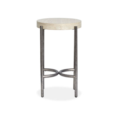 Jennings Edgecomb Grey And Weathered Antique Nickel Round Accent Table