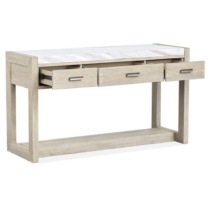 Preston Gallery Buff And Antique Silver Rectangular Sofa Table