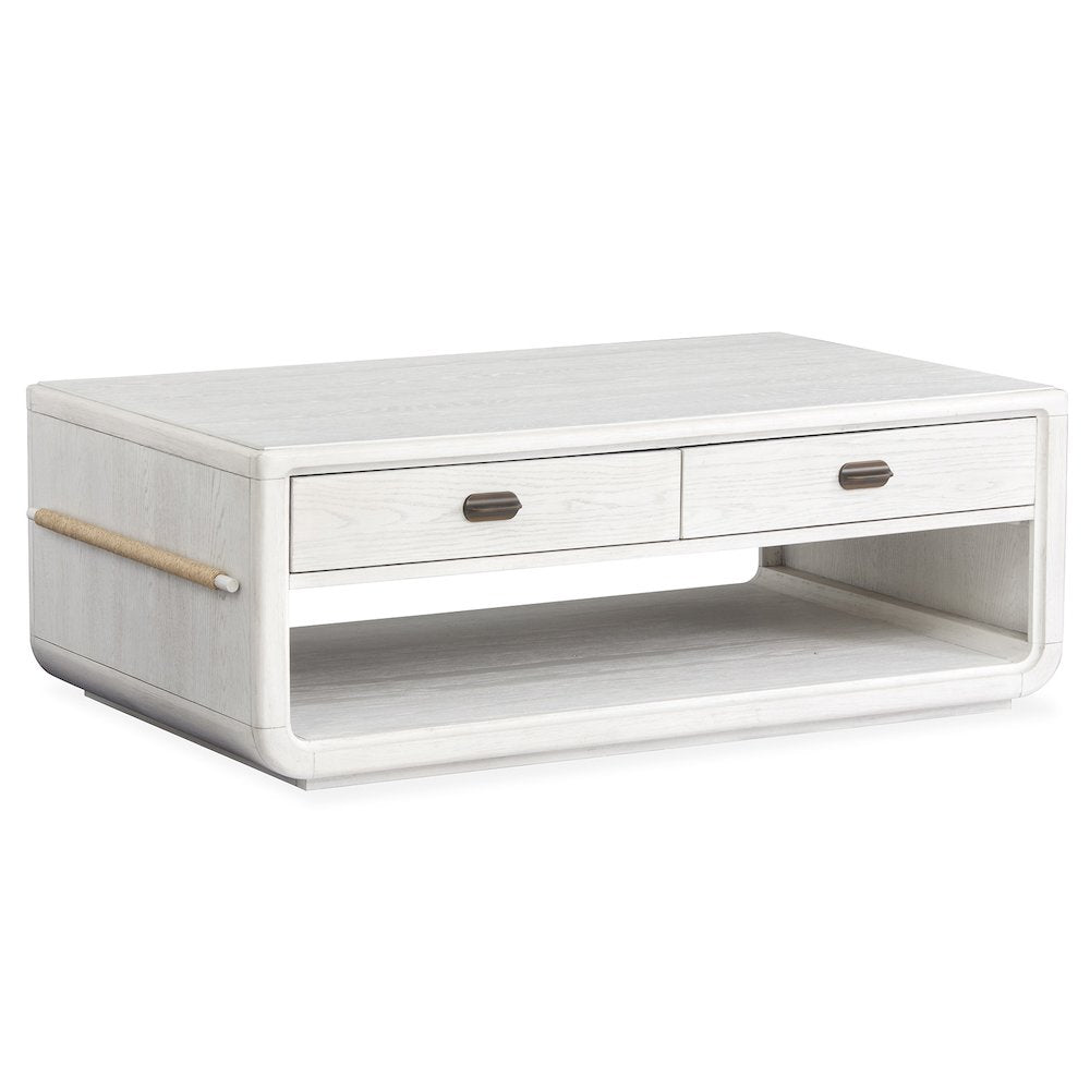 Sunset Cove Moonlight Pearl Rectangular Cocktail Table With Casters