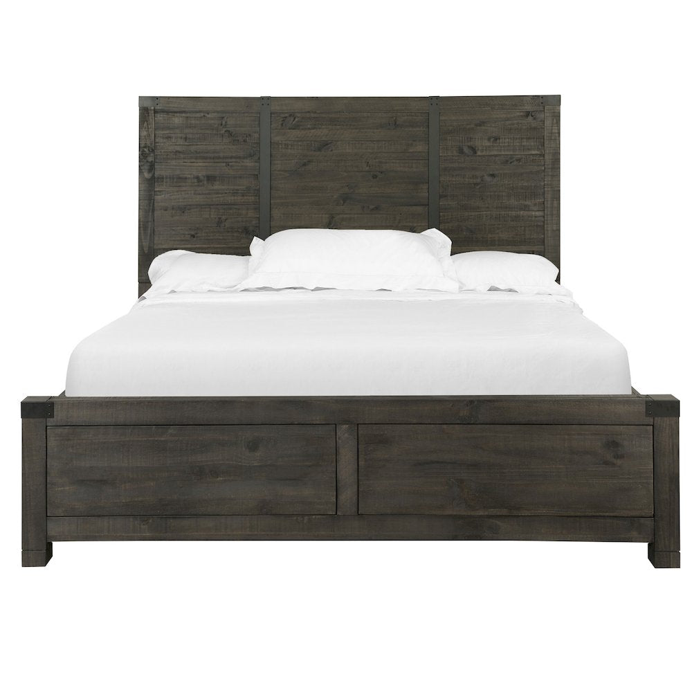 Abington Weathered Charcoal California King Panel Bed