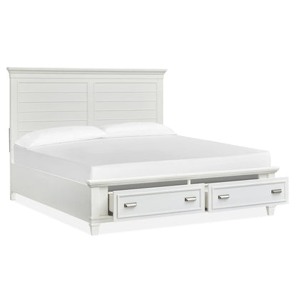 Charleston White Dove Queen White Panel Storage Bed