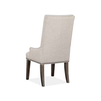 Bellamy Peppercorn Upholstered Host Chair Two Pack