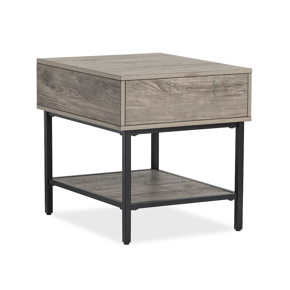 Fenwick Whitetail Brown And Smoke Glass Rectangular End Table