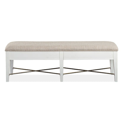 Heron Cove Chalk White And Dovetail Grey Upholstered Bench