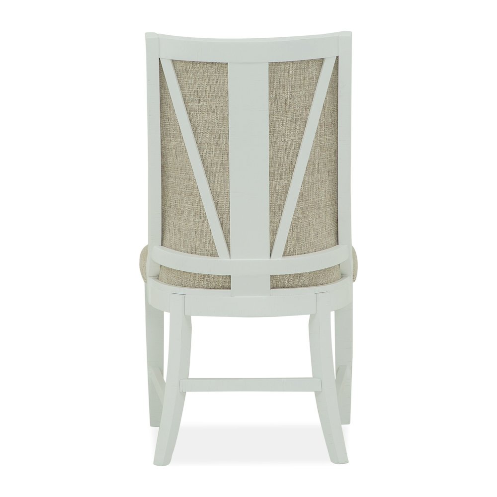 Heron Cove Chalk White And Dovetail Grey Upholstered Host Chair Two Pack