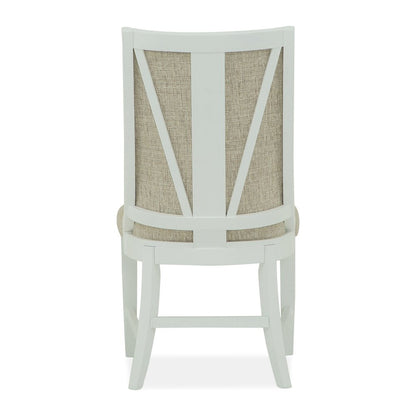 Heron Cove Chalk White And Dovetail Grey Upholstered Host Chair Two Pack