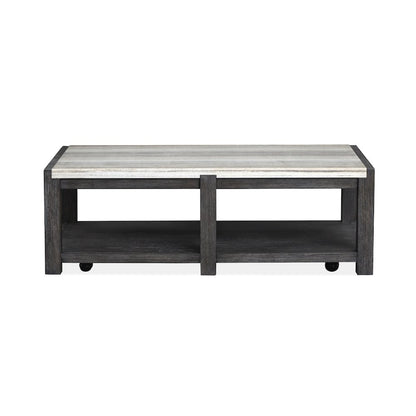 Plum Creek Ravenwood Black Rectangular Cocktail Table With Casters