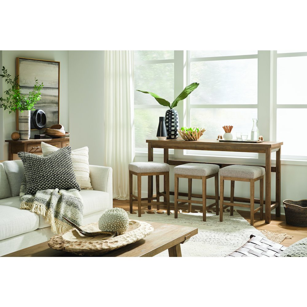 Lindon Belgian Wheat Grey Upholstered Stool