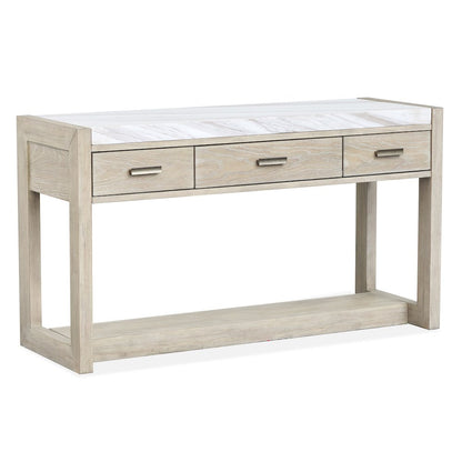 Preston Gallery Buff And Antique Silver Rectangular Sofa Table